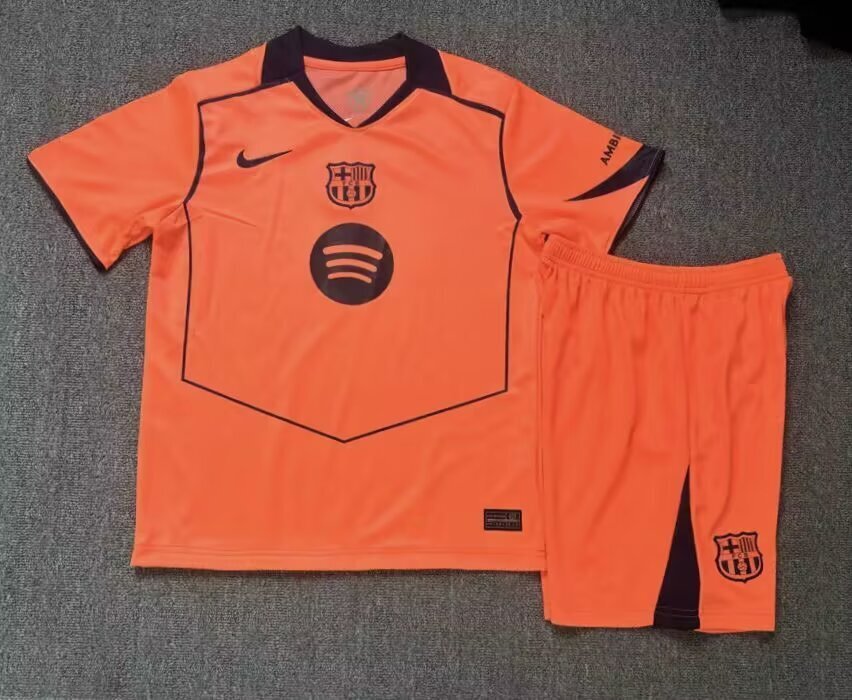 Kit Enfant FC Barcelone Orange 25/26 Vêtements de sport