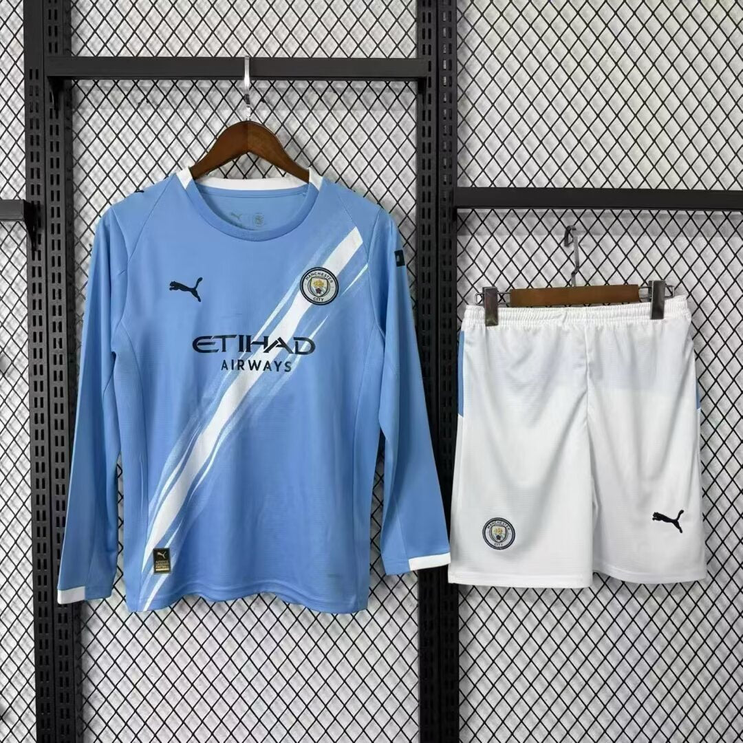 Kit enfant Manchester City Manches Longues 2025/2026 Vêtements de sport