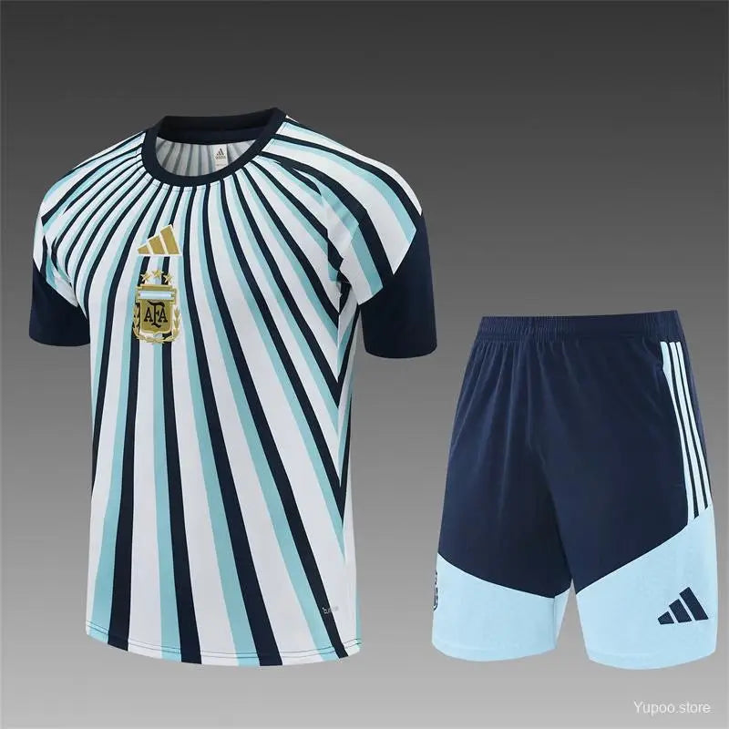 Kit Entraînement Argentine Domicile Pré match 2025/2026 Manches courtes - Vêtements de sport