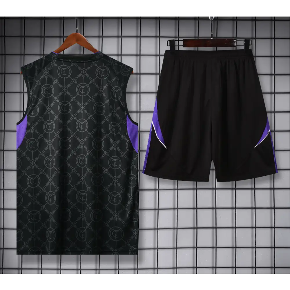 Kit Entraînement Real Madrid Noir & Violet 2025/2026 - Vêtements de sport