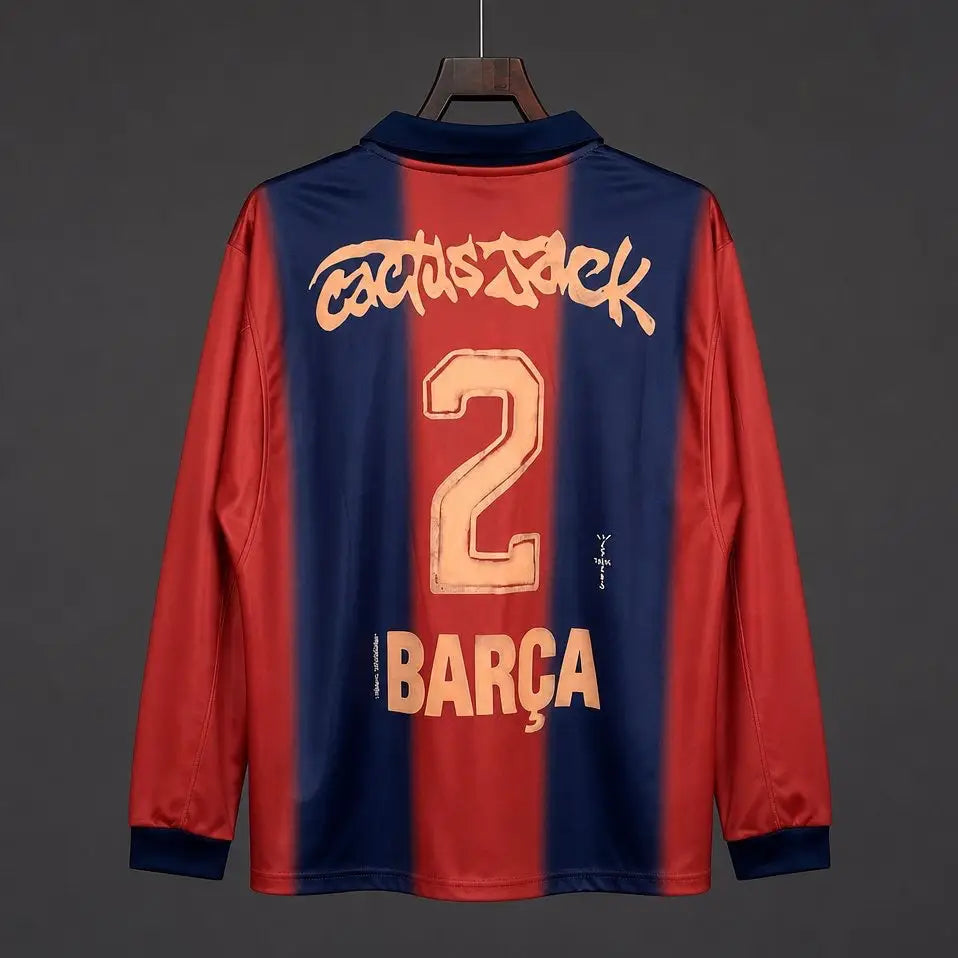 Maillot Barcelone Travis Scott Retro Manches Longues - Vêtements de sport