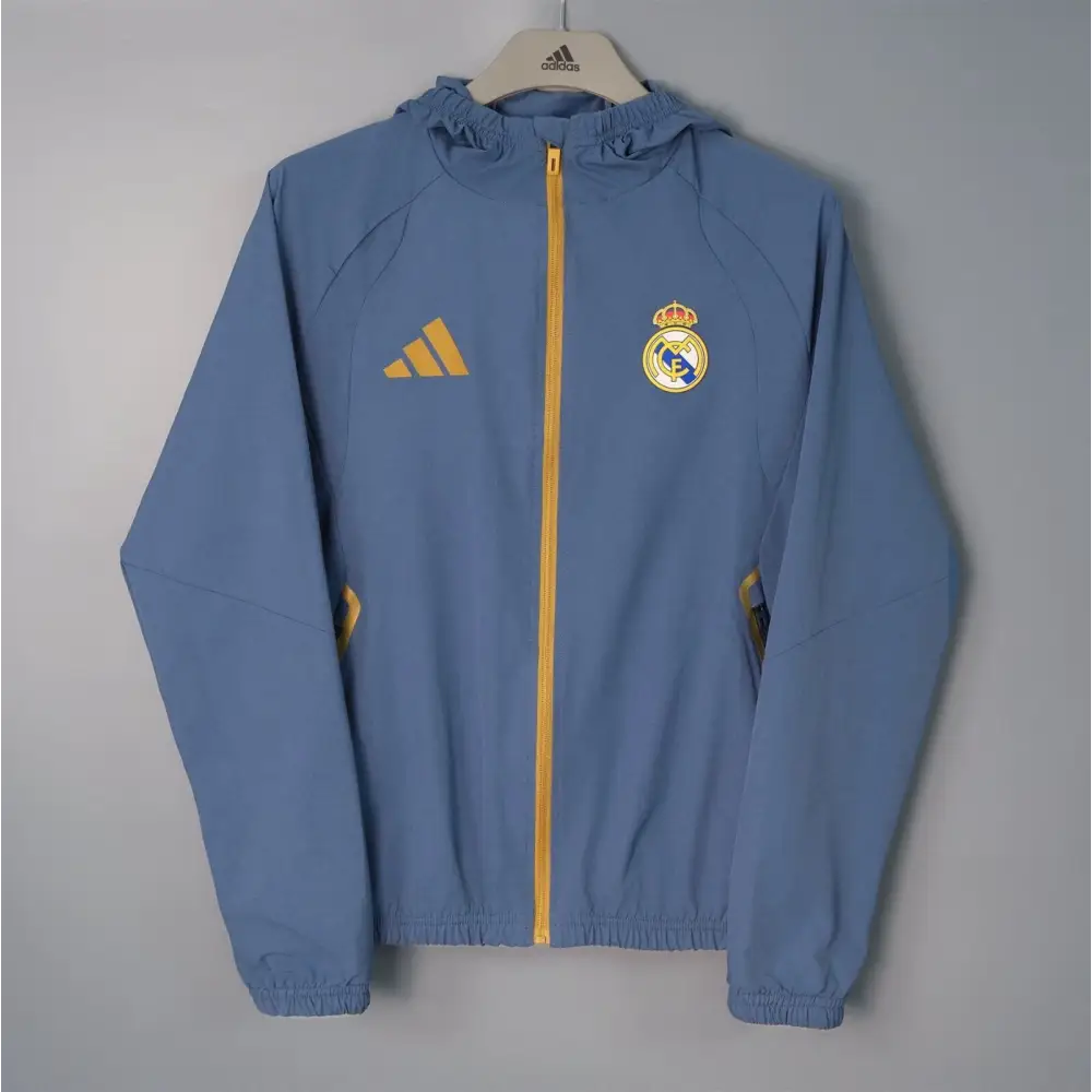 Veste A Capuche Coupe-Vent Real madrid 2026/2027 gris - Vêtements de sport
