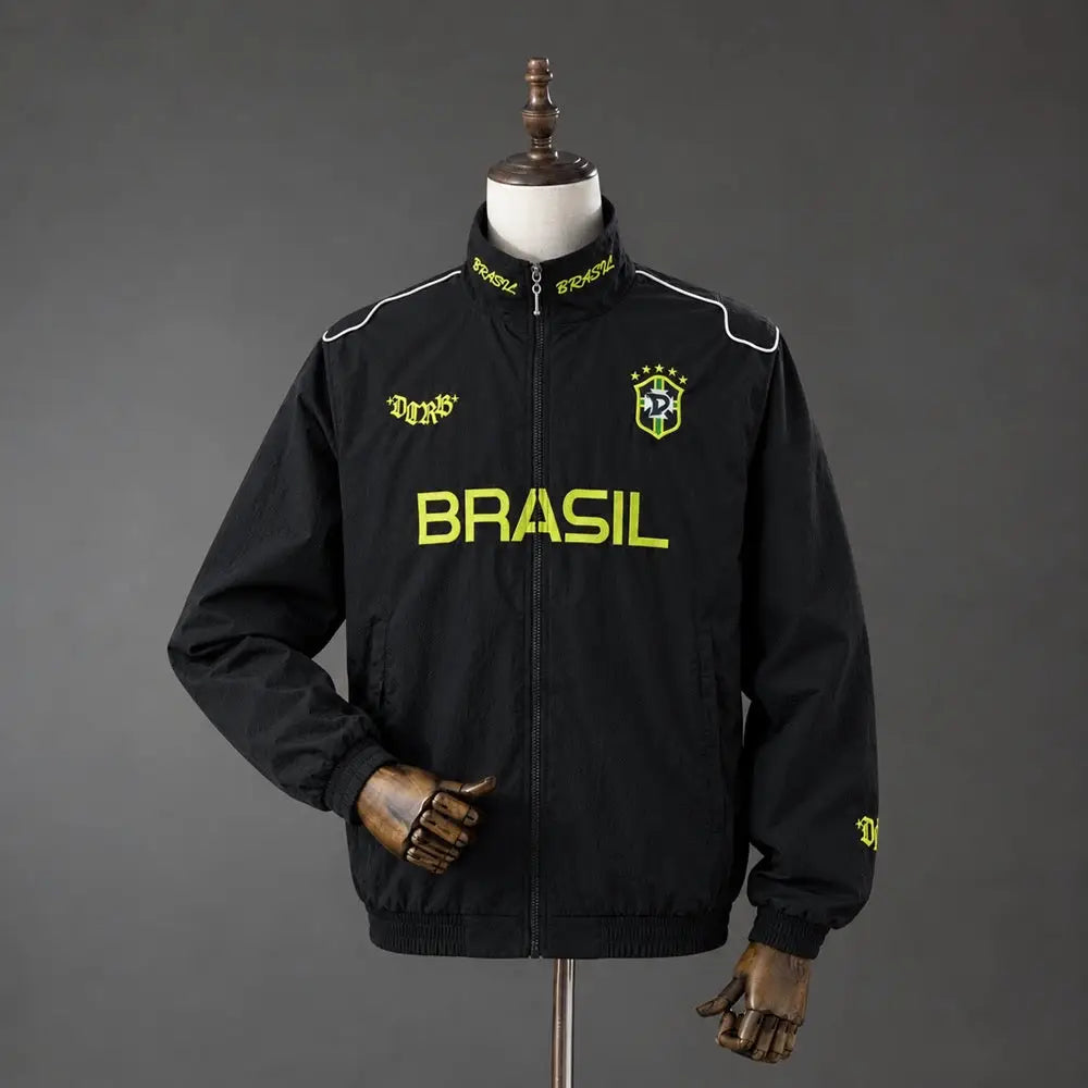 Veste Coupe-Vent Brésil 2026/2027 Noir & Jaune - Vêtements de sport