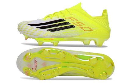 Crampons Adidas F50 Jaune et Blanche