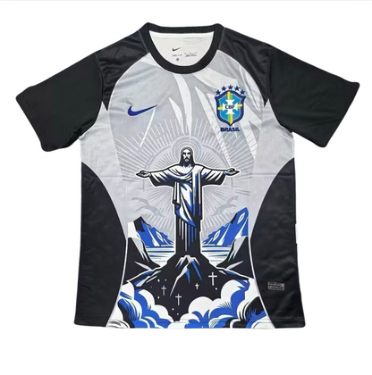 Maillot Brésil Christ Corcovado bleu 2026