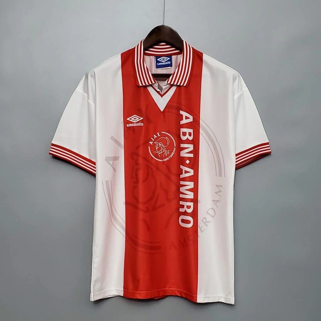 Ajax Amsterdam Home Red and White Champions League Jersey 1995
