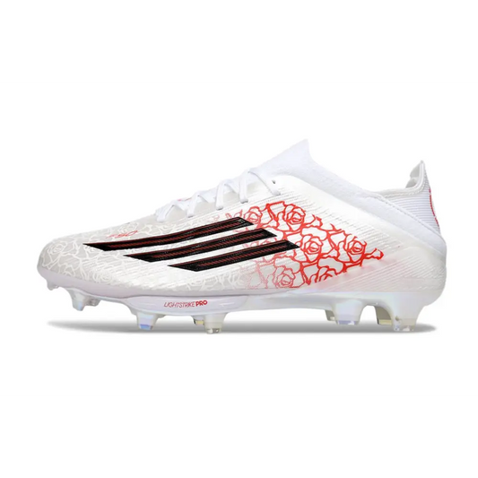 Crampons Adidas F50 Blanche et rouge