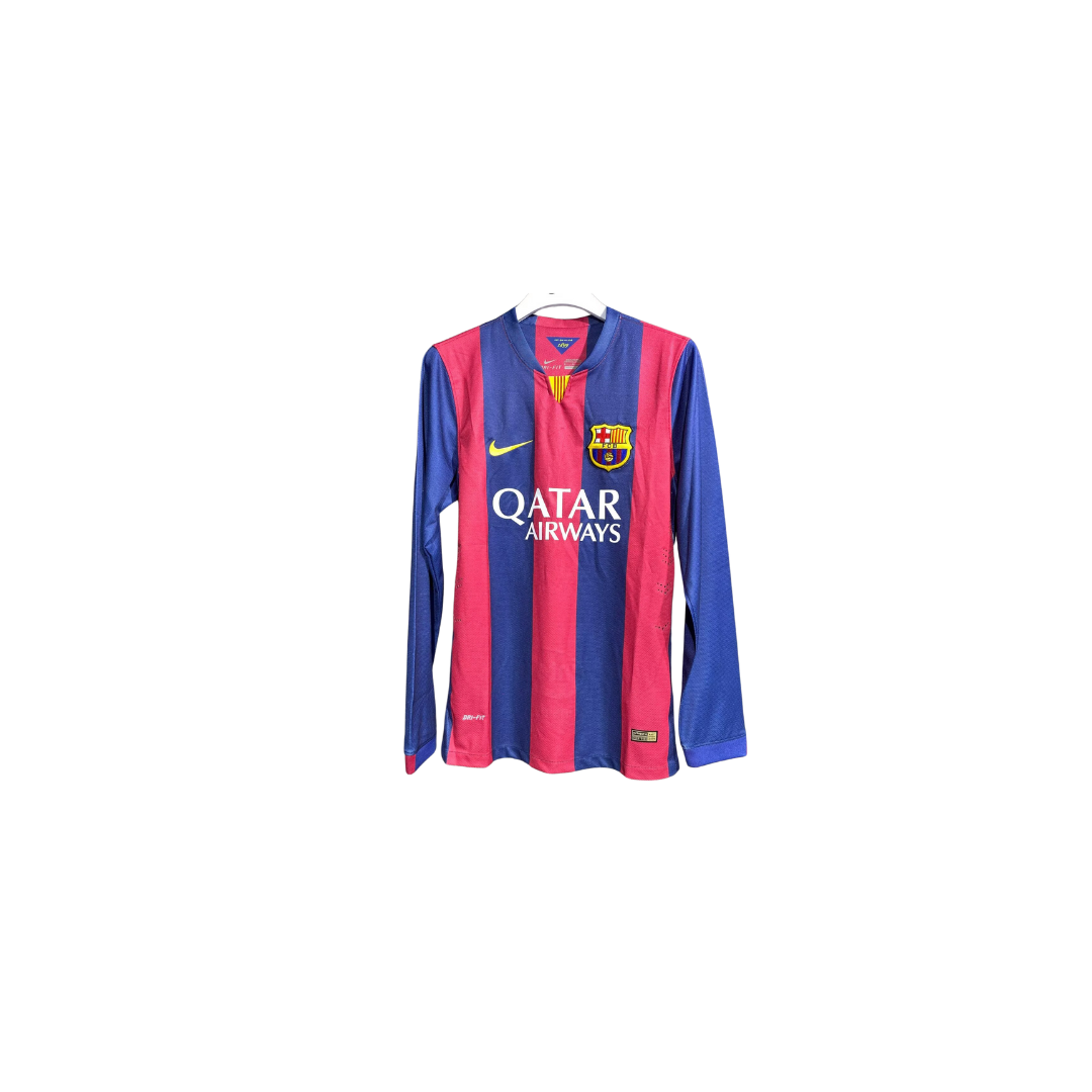 FC Barcelone Domicile 2014/2015 Manches longues - Retro basique / S - Vêtements de sport