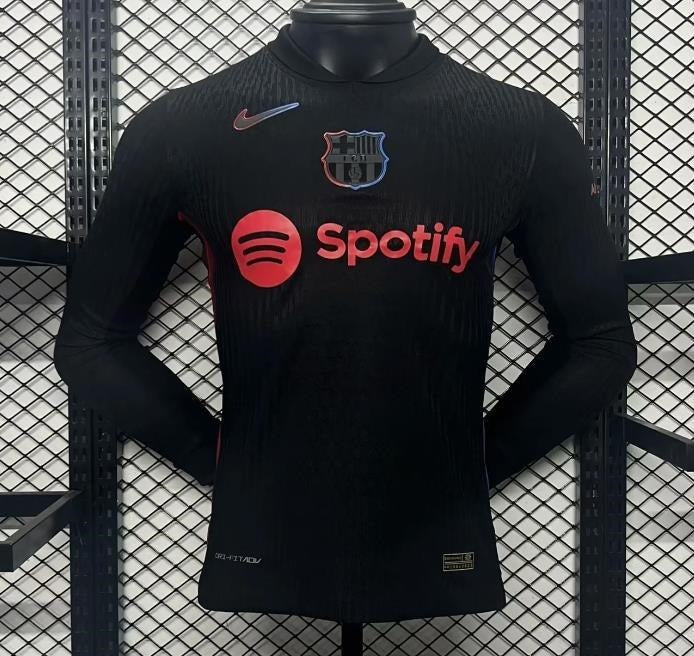 FC Barcelone Extérieur 2024/2025 - Version Joueur manches longues ( + 7€) / S - Vêtements de sport