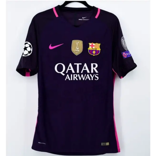 FC Barcelone Retro Extérieur 2016/2017 - Retro Full Patch / S - Vêtements de sport