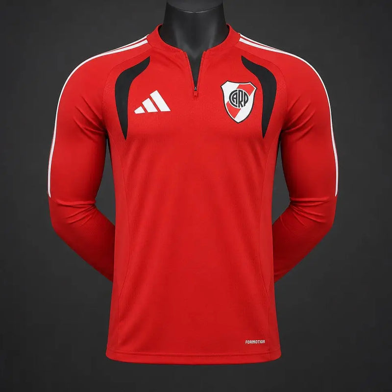 Haut de Survetement River Plate Domicile Version Joueur 2026 Rouge - Vêtements de sport