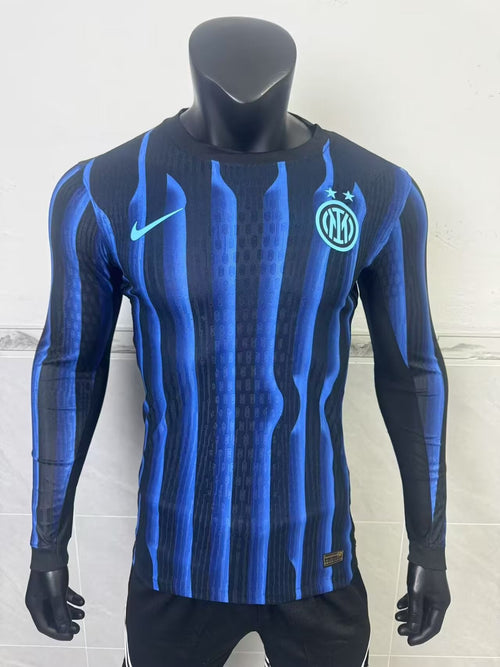 Inter Milan Domicile Version Joueur Manches Longues 2025/2026 - Vêtements de sport