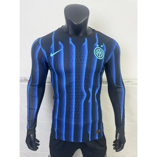 Inter Milan Domicile Version Joueur Manches Longues 2025/2026 - Vêtements de sport