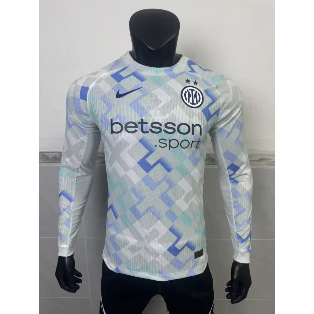 Inter Milan Extérieur Manches Longues Version Joueur 2025/2026 - Vêtements de sport