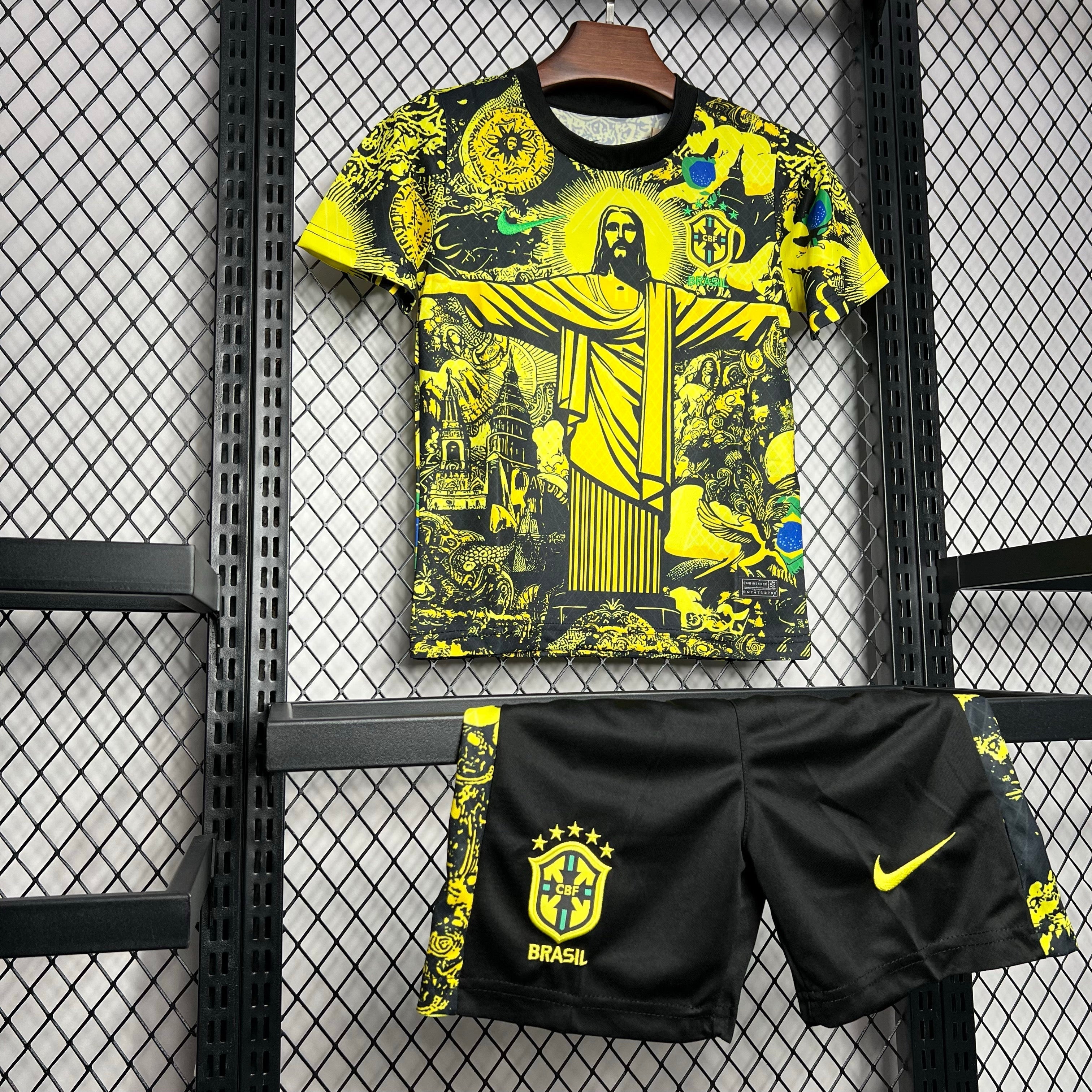 Kit enfant Brésil Corcovado Jaune 2024 - Vêtements de sport