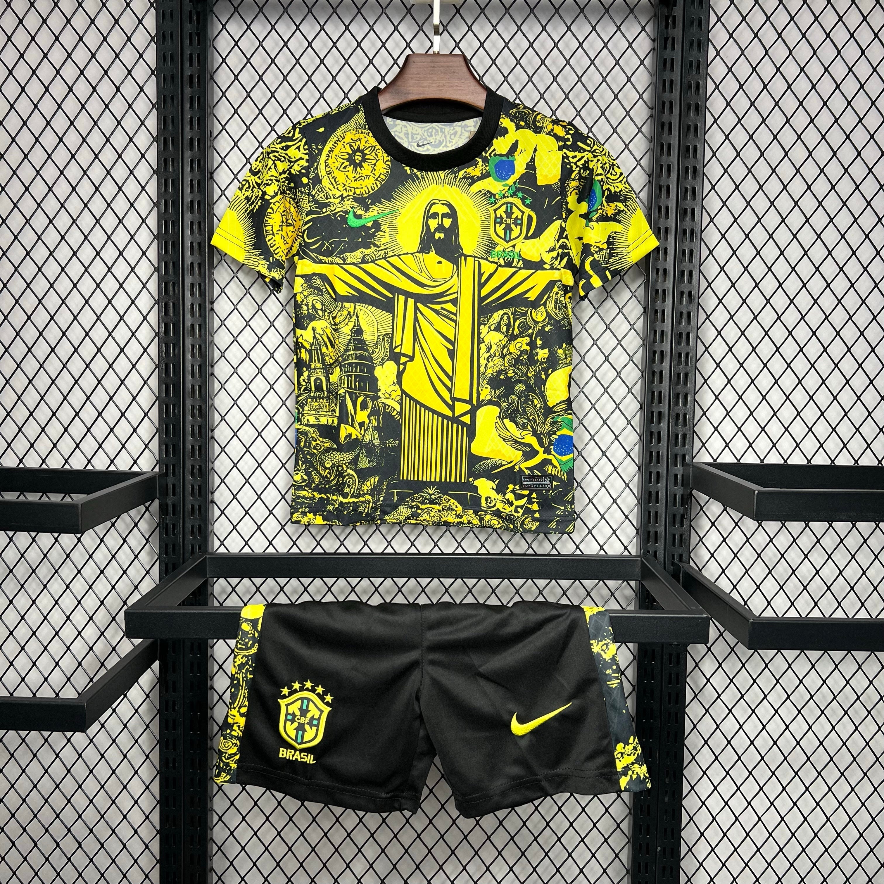 Kit enfant Brésil Corcovado Jaune 2024 - Vêtements de sport