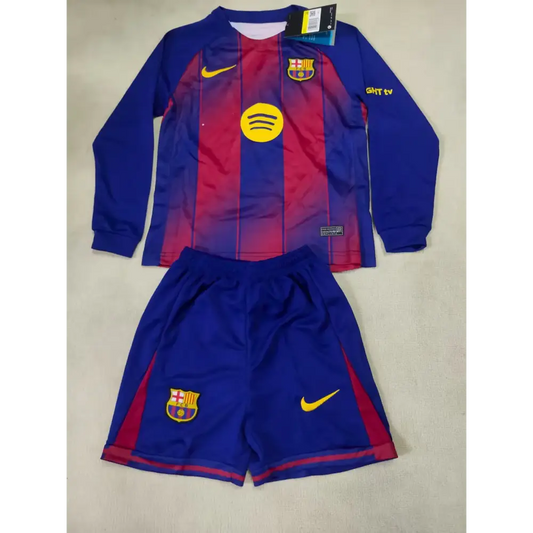 Kit Enfant FC Barcelone Manches Longues Domicile 25/26 Vêtements de sport