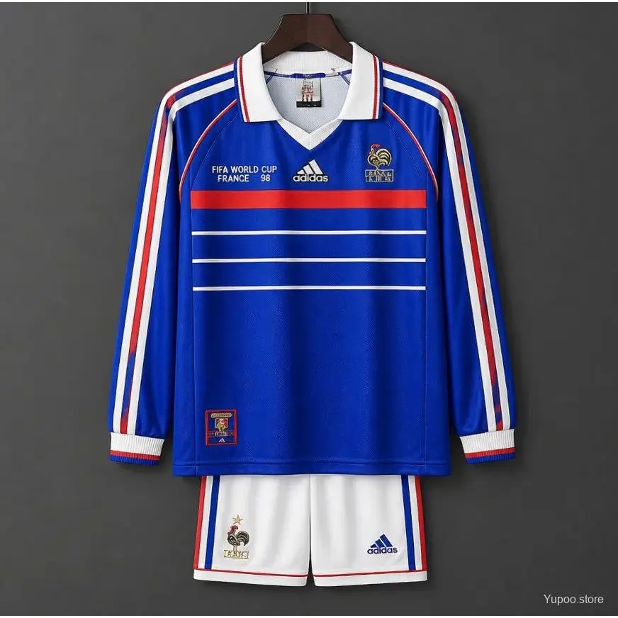 Kit enfant France Domicile Coupe du Monde 1998 Manches Longues - Vêtements de sport