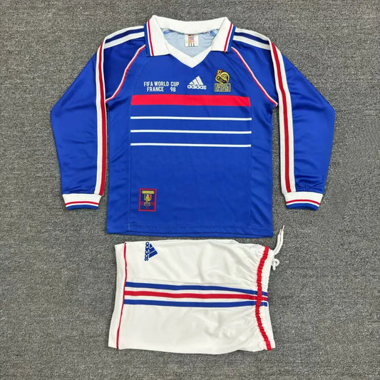Kit enfant France Domicile Manches Longues Coupe du Monde 1998 - Vêtements de sport