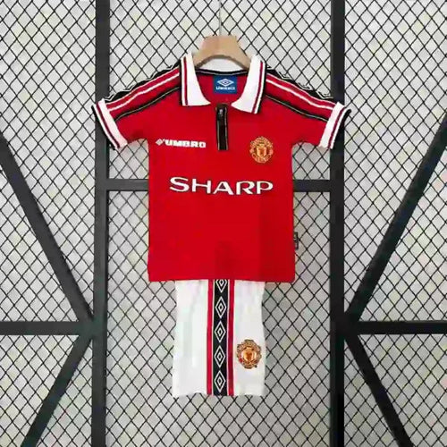 Kit Enfant Manchester United Domicile Retro 1998/1989 - Vêtements de sport