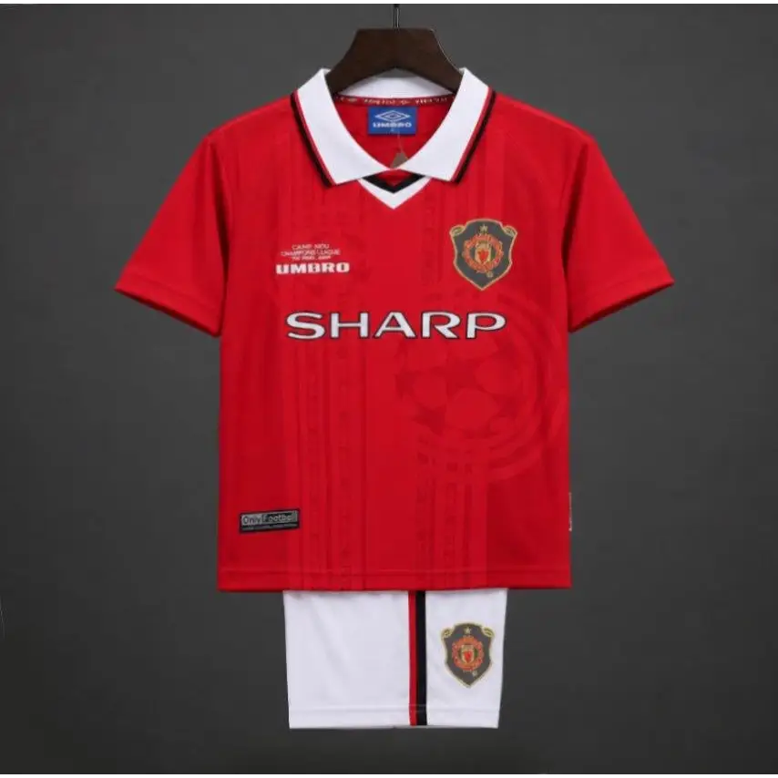 Kit Enfant Manchester United Domicile Retro 1999 - Vêtements de sport