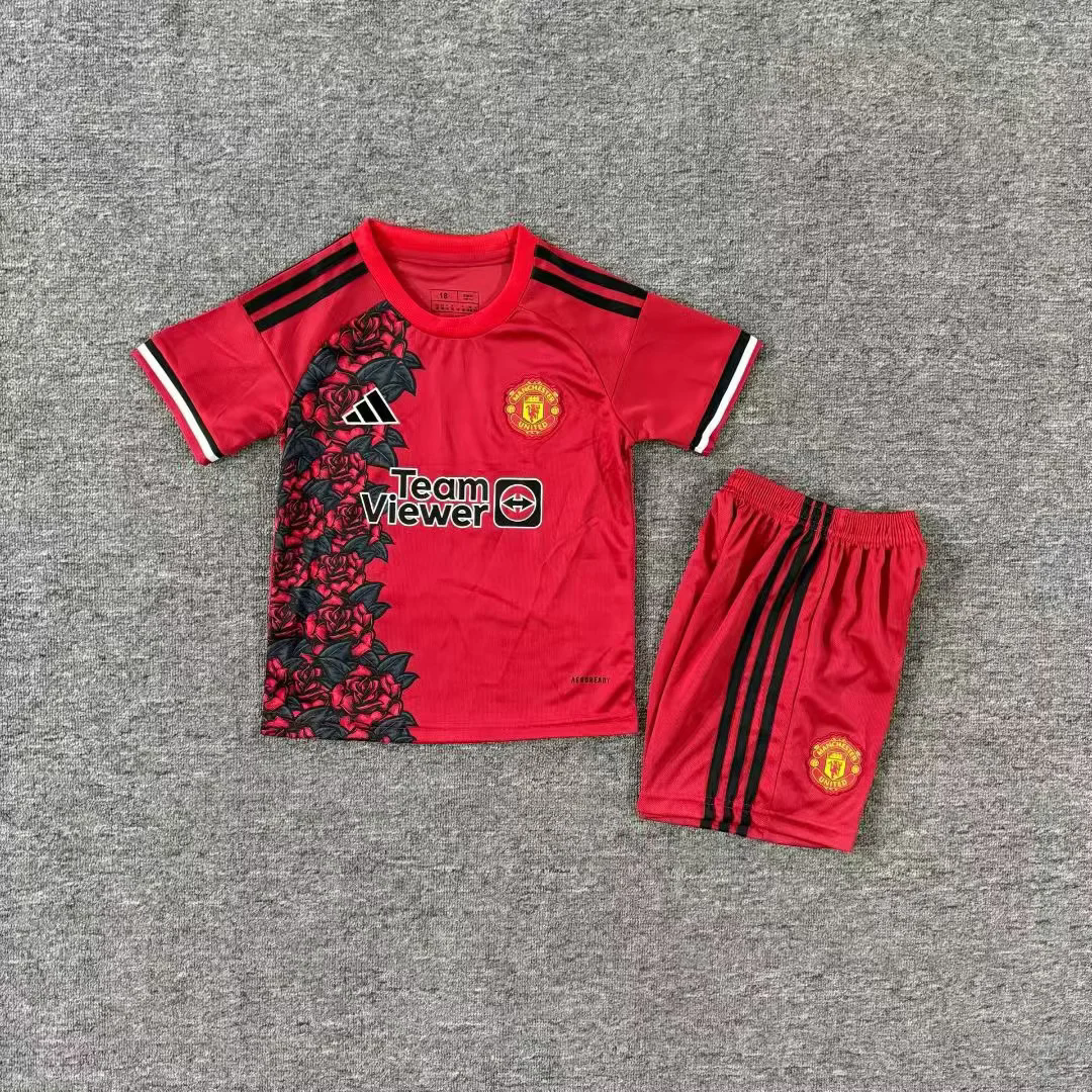 Kit Enfant Manchester United Rouge 25/26 Vêtements de sport