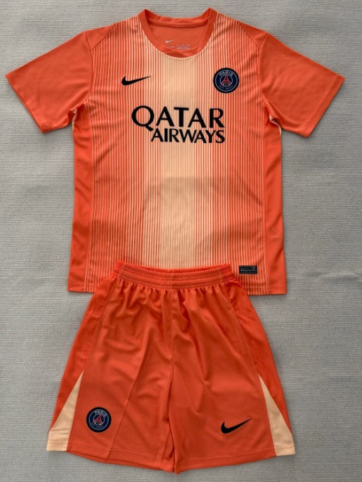 Kit Enfant PSG Gardien orange 2025/2026 - Vêtements de sport