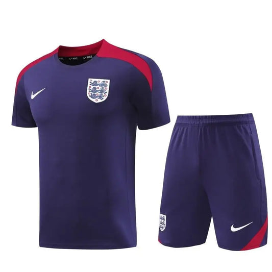 Kit Entraînement Angleterre Bleu 2025/2026 Manches courtes - Vêtements de sport