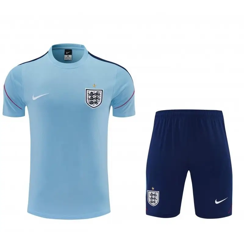 Kit Entraînement Angleterre Coupe du Monde 2026 Manches courtes Bleu ciel - Vêtements de sport