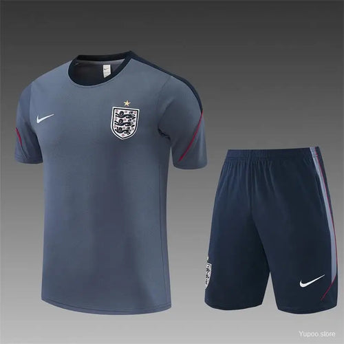 Kit Entraînement Angleterre Coupe du Monde 2026 Manches courtes Gris - Vêtements de sport