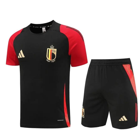 Kit Entraînement Belgique noir 2025/2026 Manches courtes - Vêtements de sport