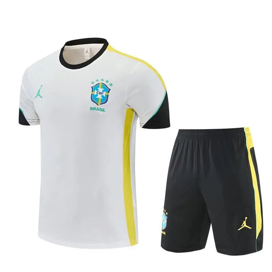 Kit Entraînement Brésil Coupe du monde 2026 Manches courtes Blanc - Vêtements de sport