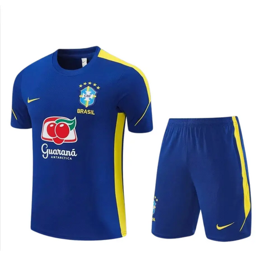 Kit Entraînement Brésil Coupe du monde 2026 Manches courtes Bleu cobalt - Vêtements de sport