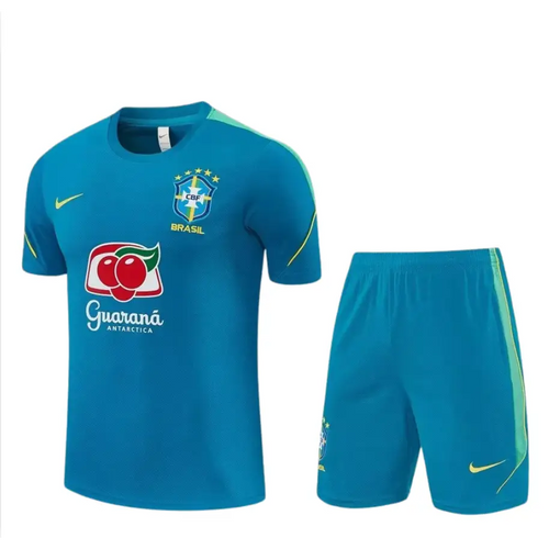 Kit Entraînement Brésil Coupe du monde 2026 Manches courtes Bleu Ciel - Vêtements de sport