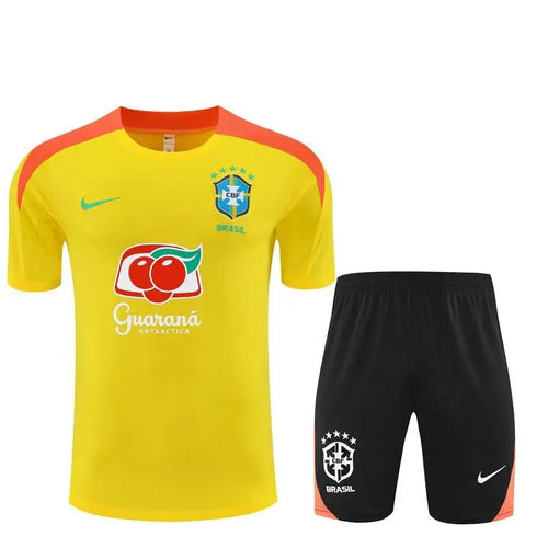 Kit Entraînement Brésil Extérieur 2025/2026 Manches courtes - Vêtements de sport