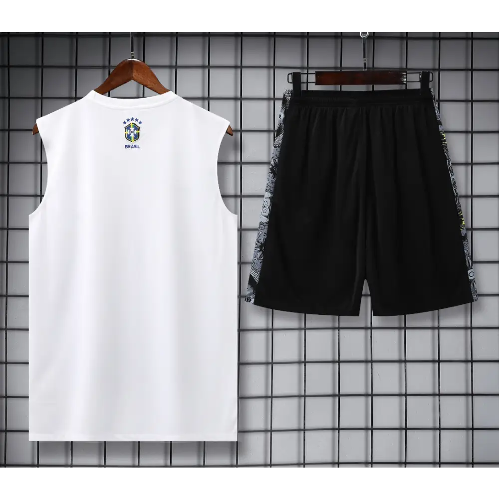 Kit Entraînement Brésil Noir & Blanc 2025/2026 - Vêtements de sport