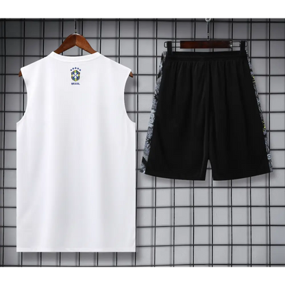 Kit Entraînement Brésil Noir & Blanc 2025/2026 - Vêtements de sport
