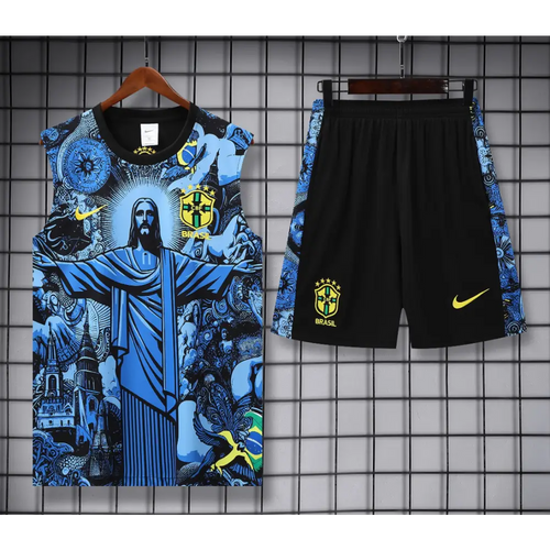 Kit Entraînement Brésil Noir & Bleu 2025/2026 - Vêtements de sport