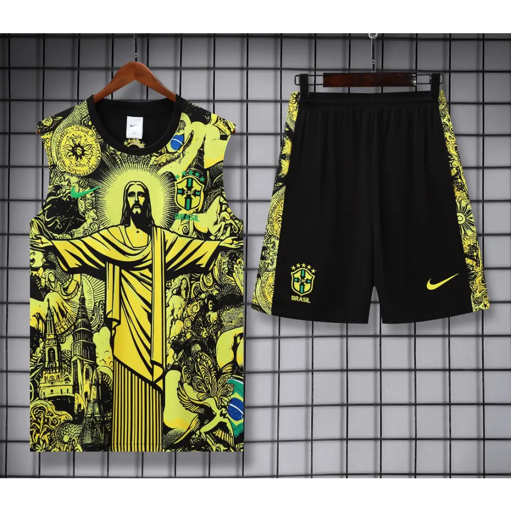 Kit Entraînement Brésil Noir & Jaune 2025/2026 - Vêtements de sport