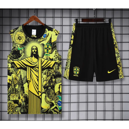 Kit Entraînement Brésil Noir & Jaune 2025/2026 - Vêtements de sport