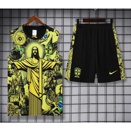 Kit Entraînement Brésil Noir & Jaune 2025/2026 - Vêtements de sport
