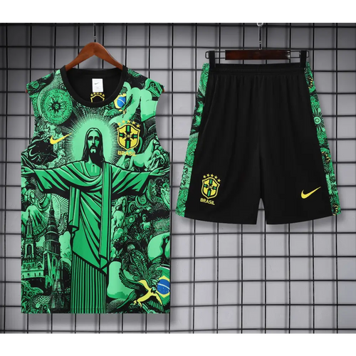Kit Entraînement Brésil Noir & Vert 2025/2026 - Vêtements de sport