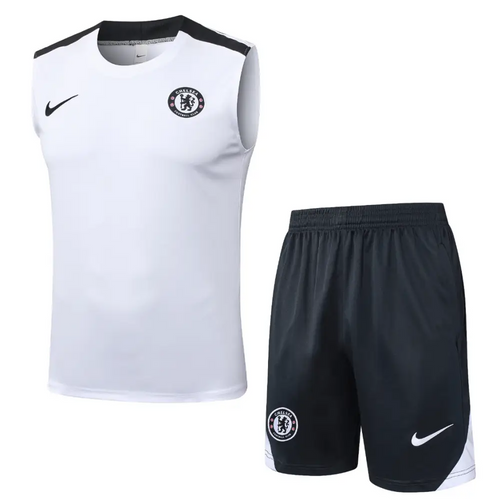 Kit Entraînement Chelsea Gris & Blanc 2025/2026 - Vêtements de sport