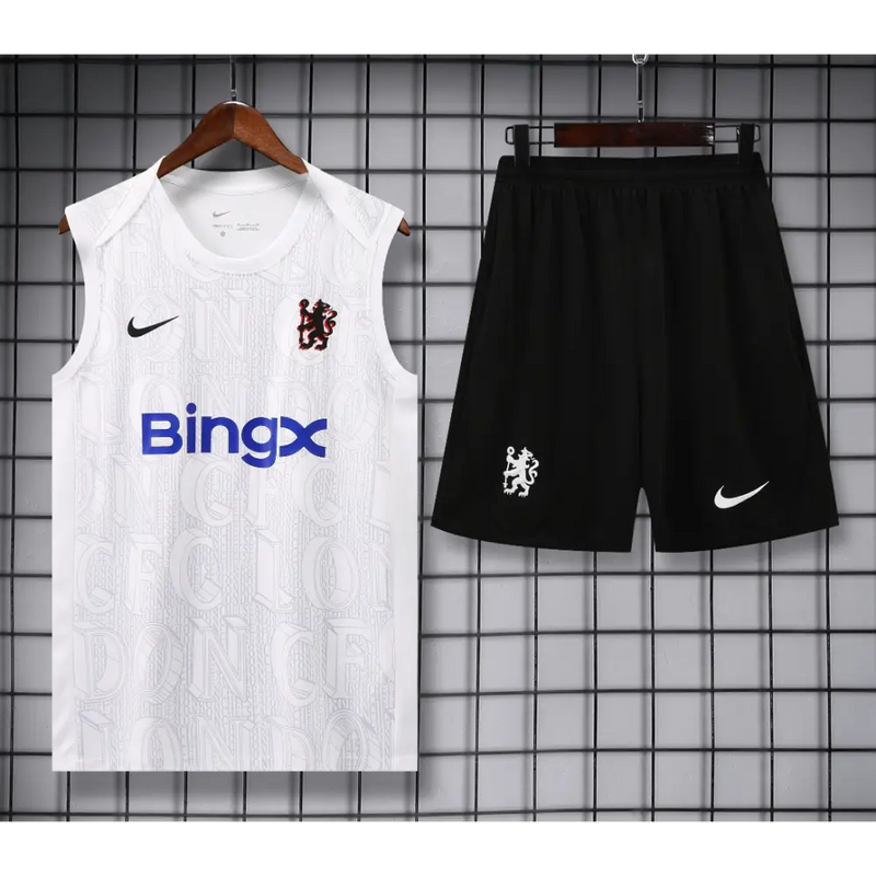 Kit Entraînement Chelsea Noir & Blanc 2025/2026 - Vêtements de sport