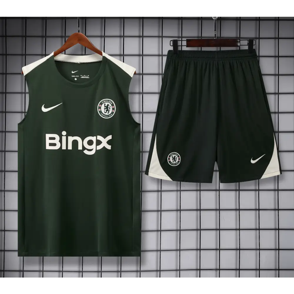 Kit Entraînement Chelsea Vert Foncé 2025/2026 - Vêtements de sport