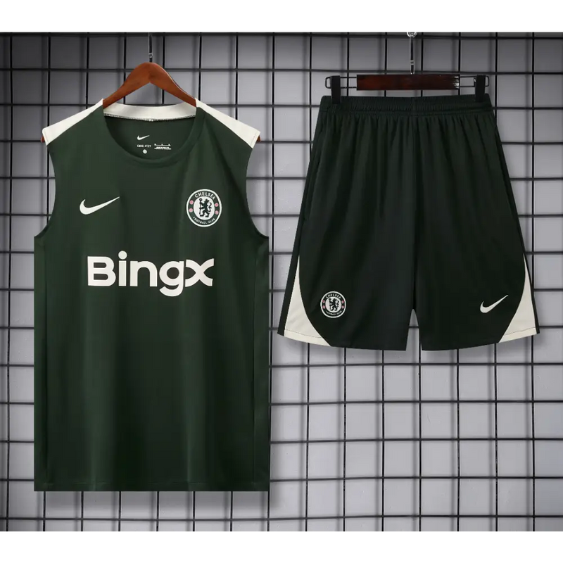 Kit Entraînement Chelsea Vert Foncé 2025/2026 - Vêtements de sport