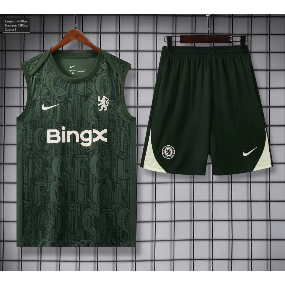 Kit Entraînement Chelsea Vert Motifs 2025/2026 - Vêtements de sport