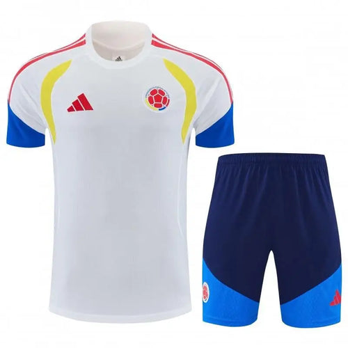 Kit Entraînement Colombie Blanc & Jaune 2025/2026 Manches courtes - Vêtements de sport