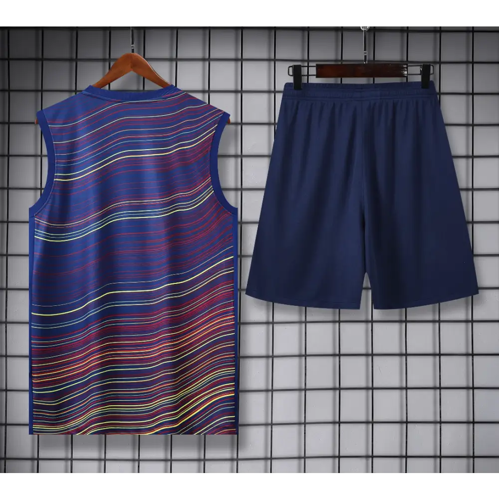 Kit Entraînement FC Barcelone Bleu Rayé 2025/2026 - Vêtements de sport