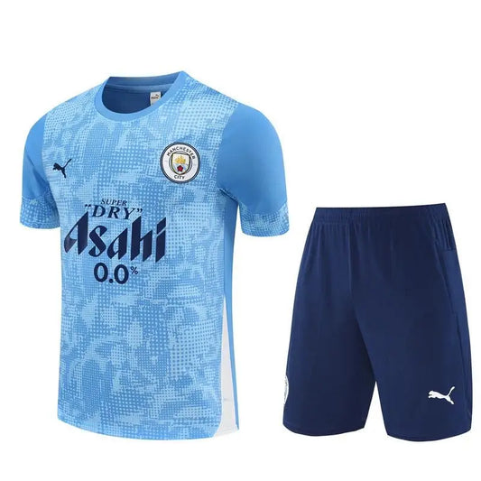 Kit Entraînement Manchester city Bleu ciel 2025/2026 Manches courtes - Vêtements de sport
